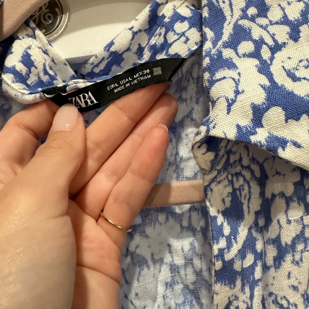 Zara Blue and White Midi dress